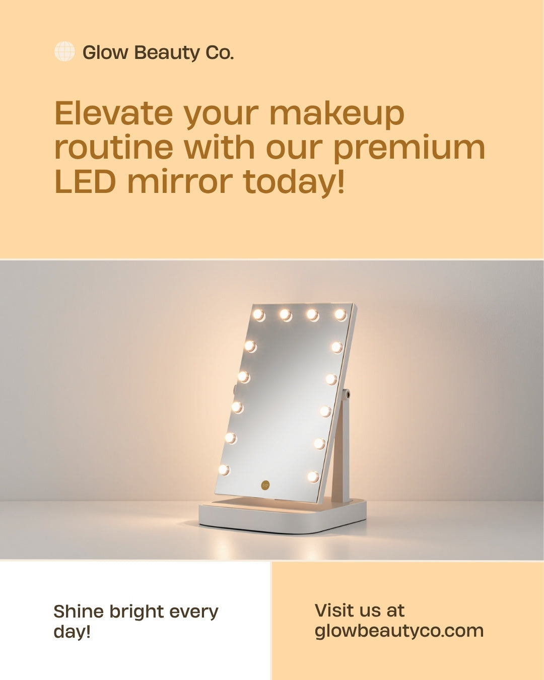 LED Vanity Mirror with 15 Bulbs – Studio Makeup Lighting