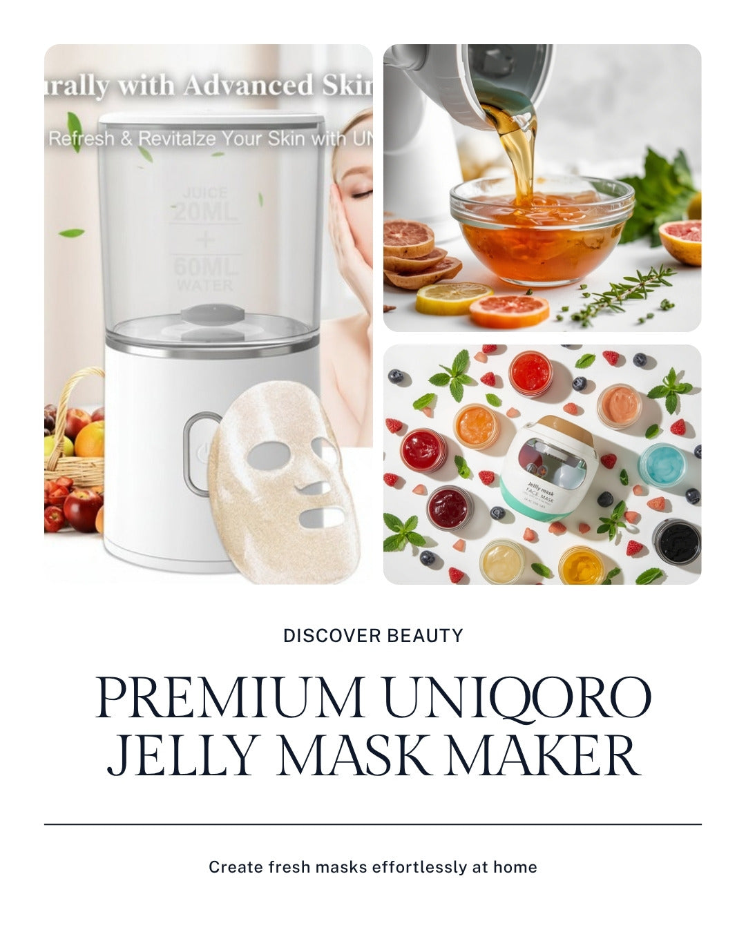 Uniqoro LED Face Mask Rechargeable Machine - Fresh Jelly Masks at Home