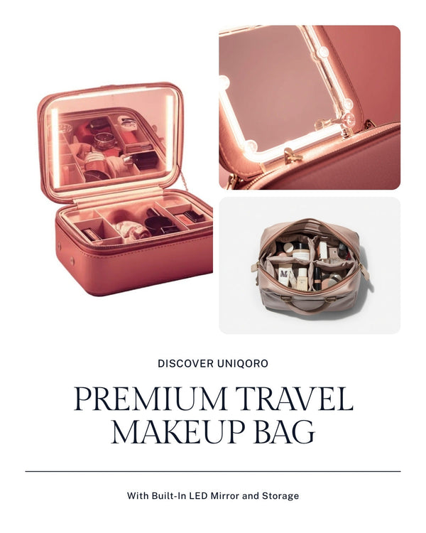 Uniqoro Travel Makeup Bag LED Mirror Design 4