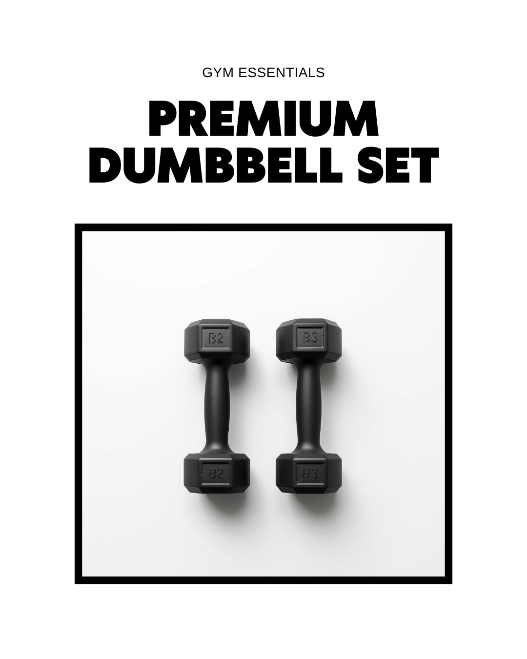 Hex Rubber Dumbbell Set – Non-Slip Home Gym Weight Set