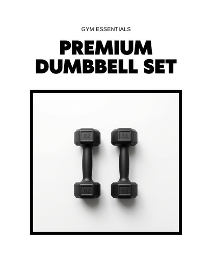 Hex Rubber Dumbbell Set – Non-Slip Home Gym Weight Set