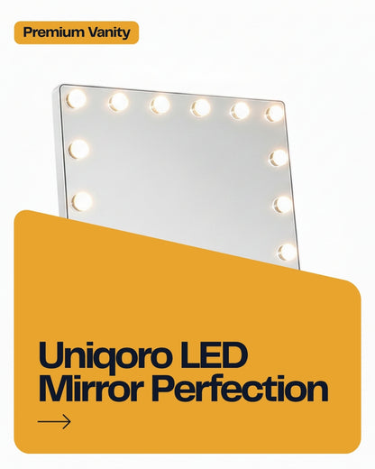 Uniqoro LED Vanity Mirror 15 Bulbs – Studio Makeup Lighting