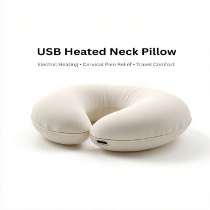 USB Heated Neck Pillow – Memory Foam Cervical Pain Relief