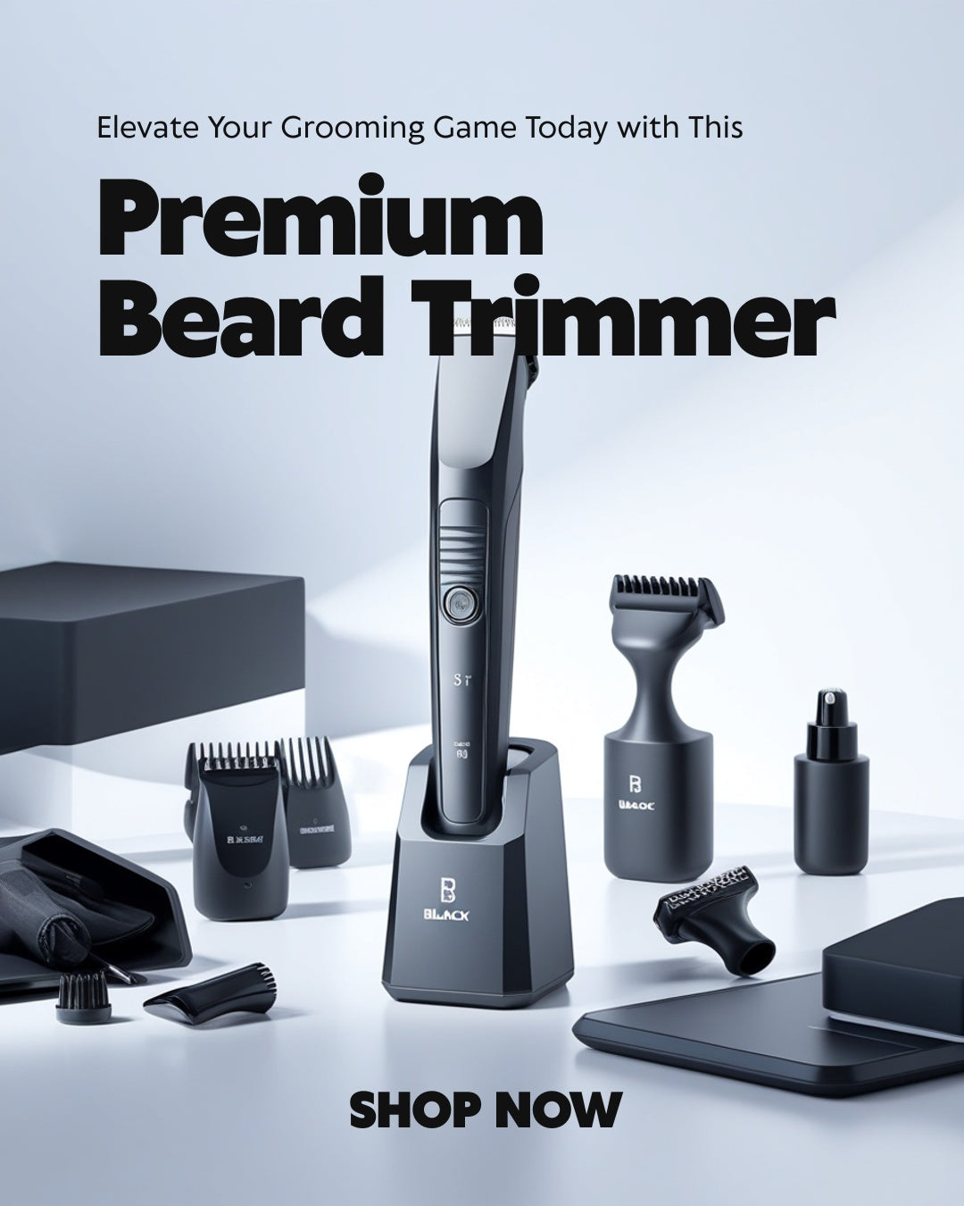 Beard Trimmer for Men – 5-in-1 IPX5 Waterproof Grooming Kit