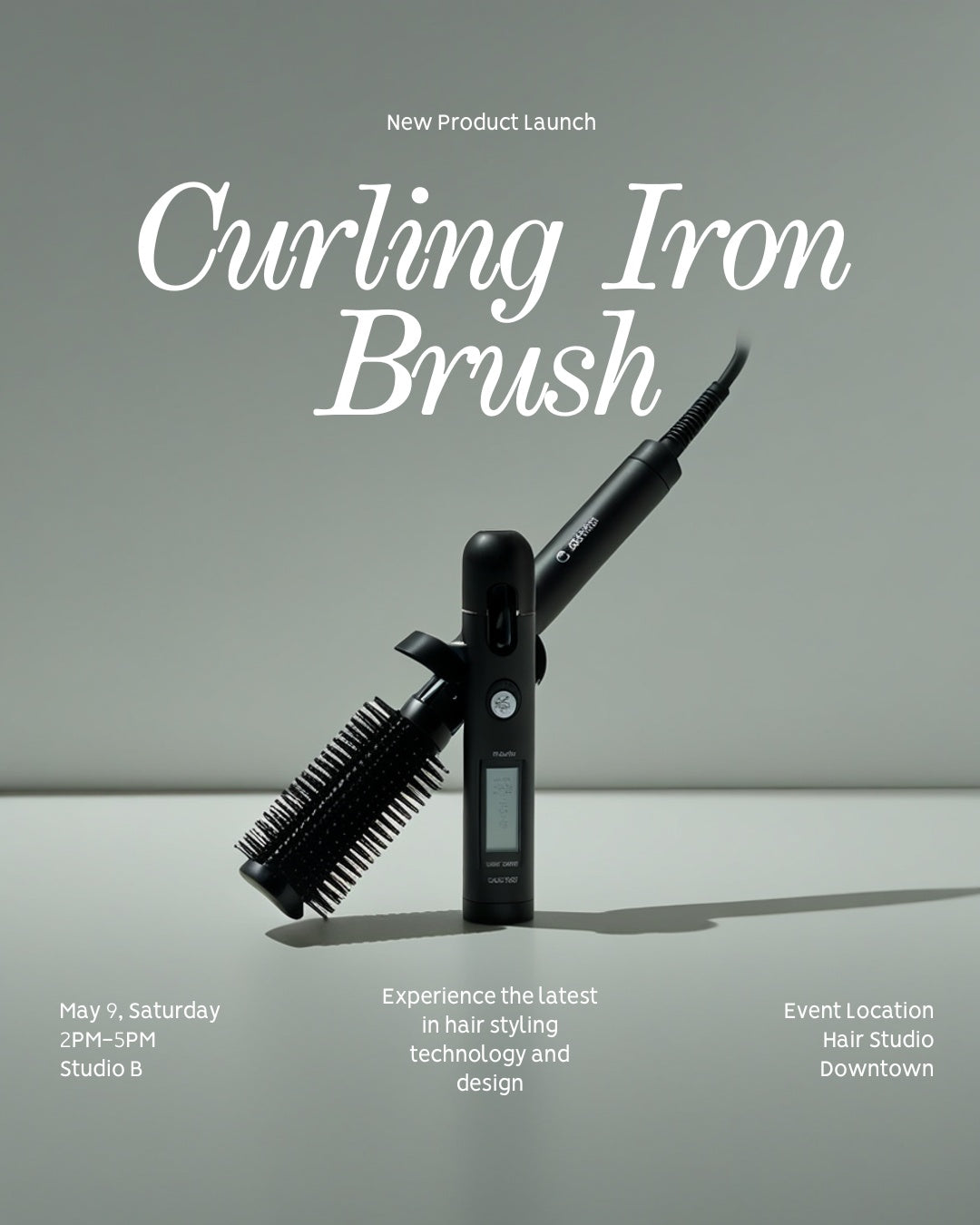 Ceramic Tourmaline Curling Iron Brush – 1.5" Dual Voltage