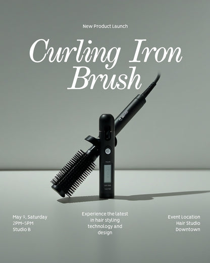 Ceramic Tourmaline Curling Iron Brush – 1.5" Dual Voltage