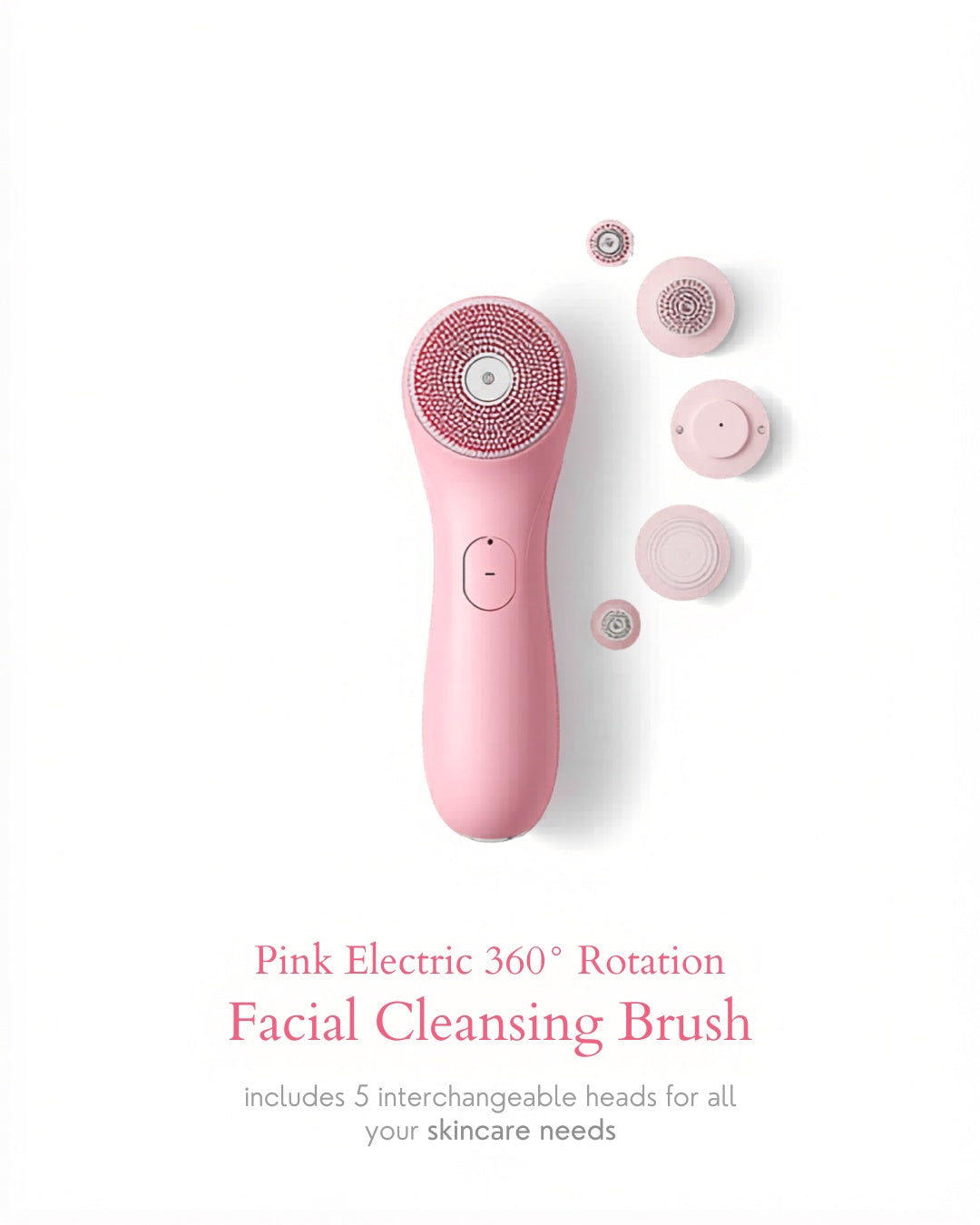 Electric Facial Cleansing Brush – 5 Heads 360° Deep Pore