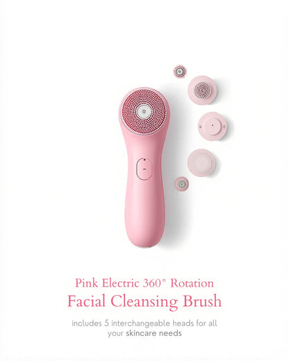 Electric Facial Cleansing Brush – 5 Heads 360° Deep Pore
