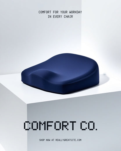 Memory Foam Seat Cushion – Ergonomic Office Coccyx Chair Pad