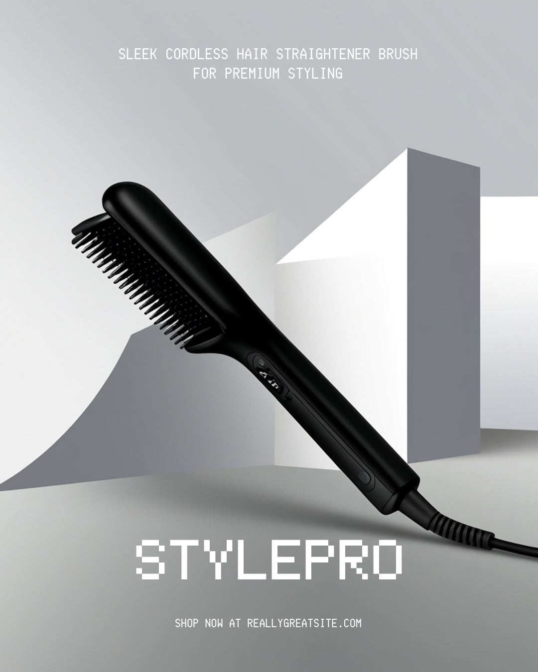 Cordless Hair Straightener Brush – Ionic Anti-Frizz Styling Comb