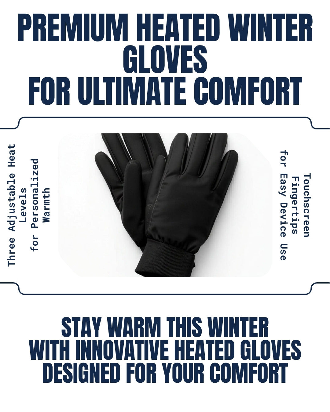 Uniqoro Heated Winter Gloves Electric 3 Temperature Levels Touchscreen