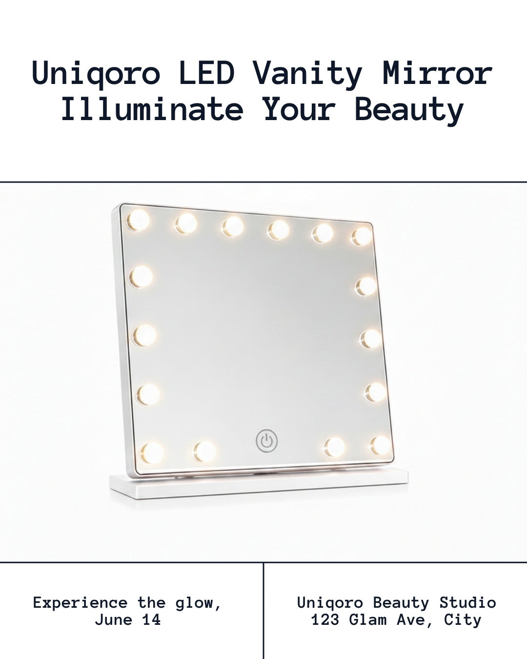 Uniqoro LED Vanity Mirror 15 Bulbs Design 3