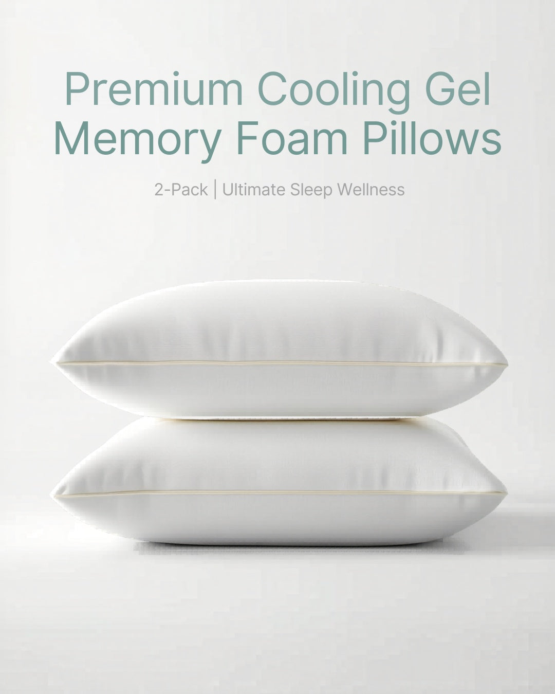 Cooling Gel Memory Foam Pillows – 2-Pack Queen Size Sleep