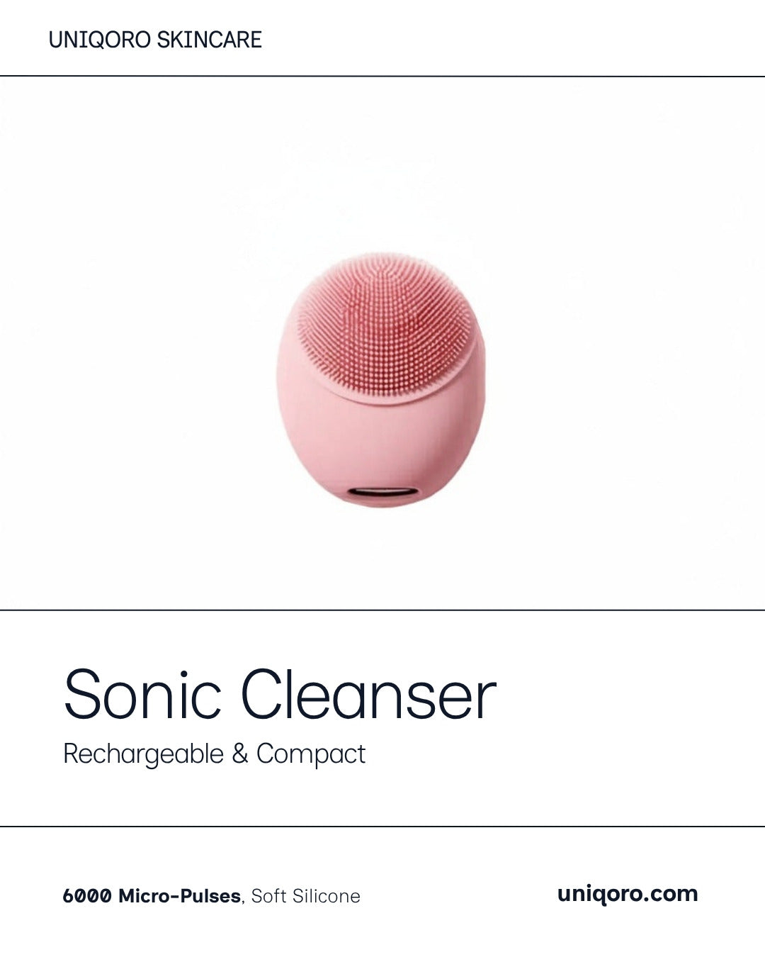 Uniqoro Mini Sonic Silicone Face Cleanser USB Rechargeable Pore Brush