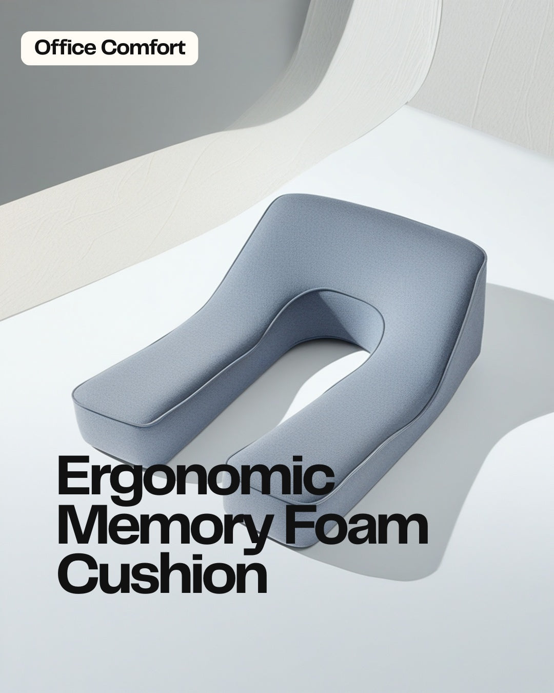 Memory Foam Chair Cushion – U-Shape Coccyx Seat Pain Relief