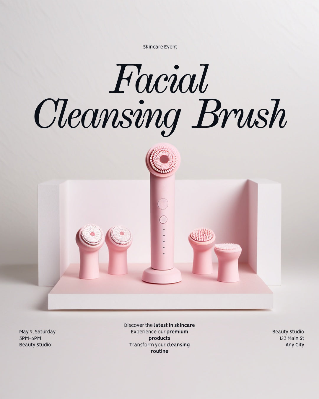Electric Facial Cleansing Brush – 5 Heads 360° Deep Pore