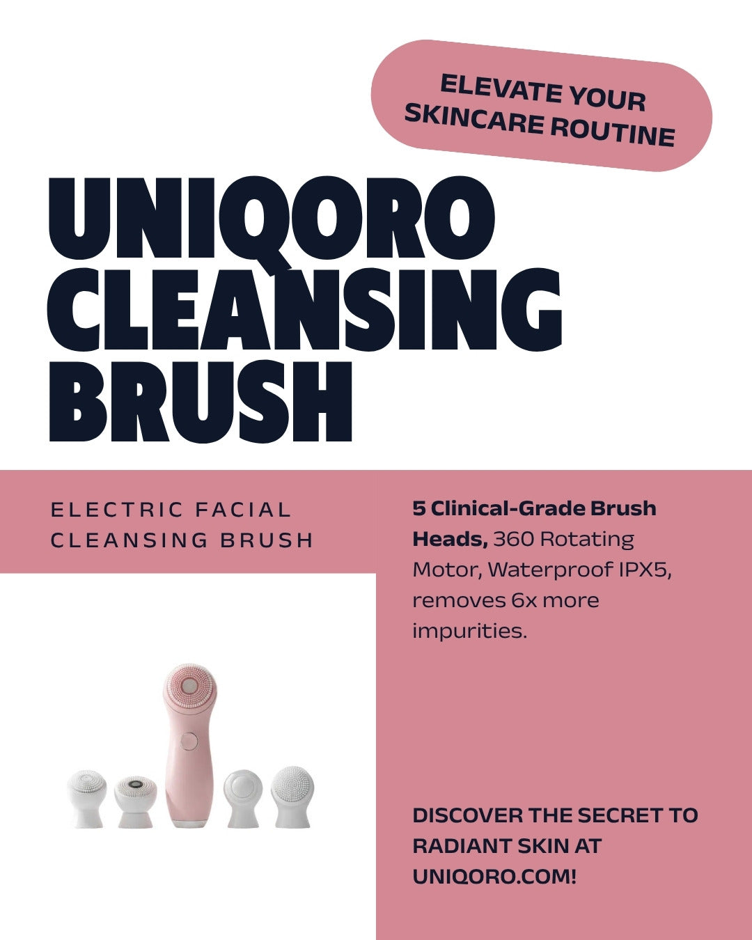 Uniqoro Electric Facial Cleansing Brush 360 Design 4