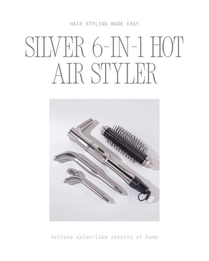 6-in-1 Hot Air Styler – Blow Dryer Brush Curler Combo