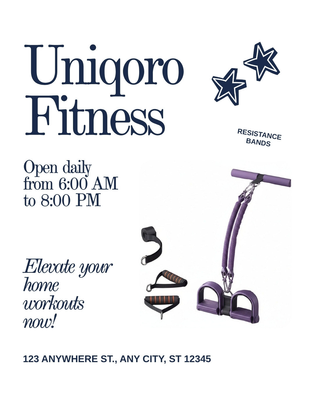 Uniqoro Resistance Bands with Foot Pedals Sit Exercise Arms Abs Legs