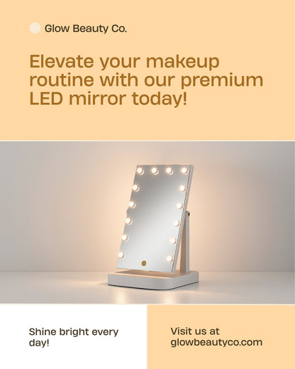 LED Vanity Mirror with 15 Bulbs – Studio Makeup Lighting
