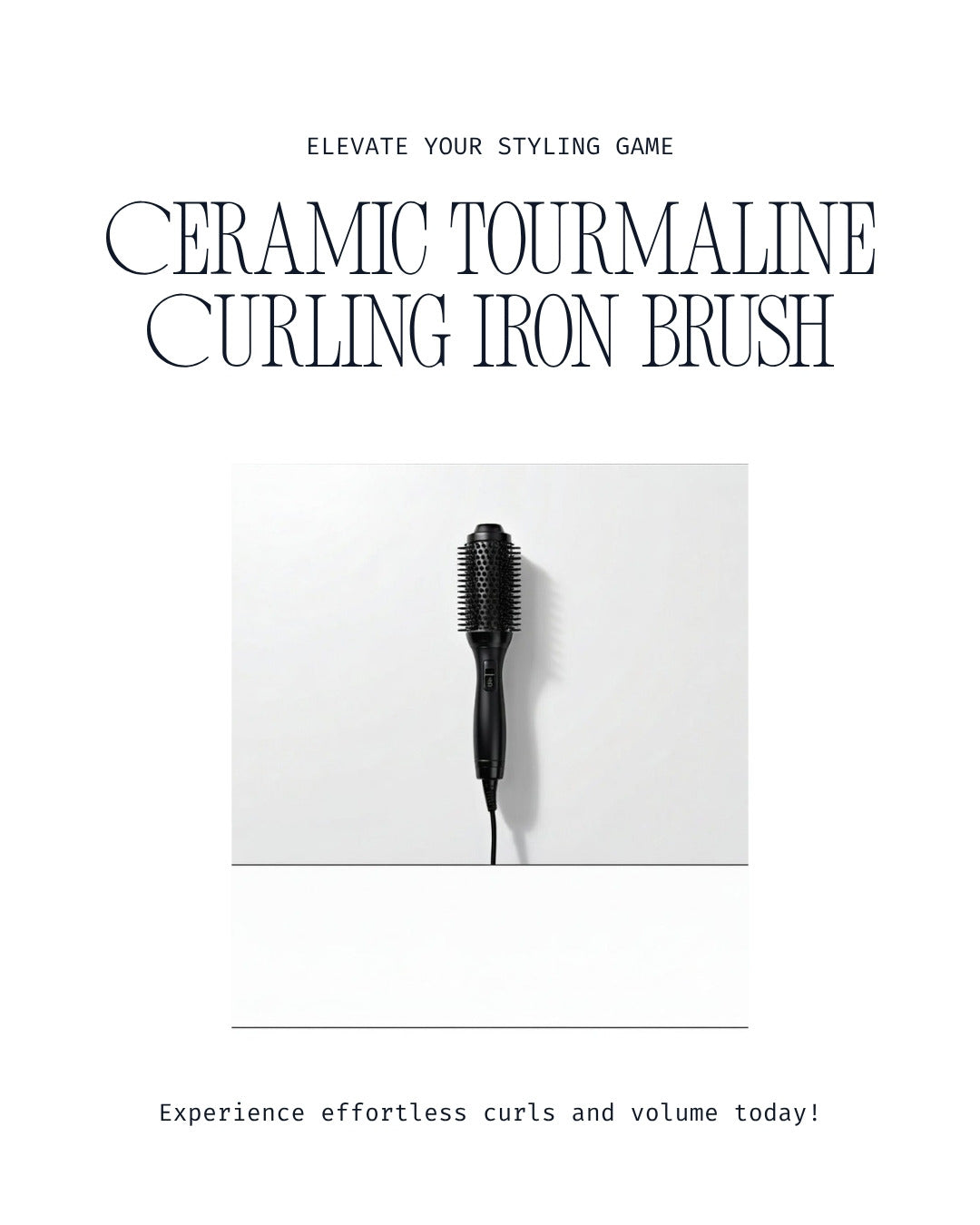 Uniqoro Ceramic Tourmaline Curling Iron Brush Design 3