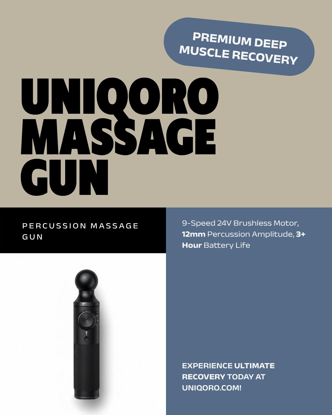 Uniqoro Percussion Massage Gun 9 Speed Design 4