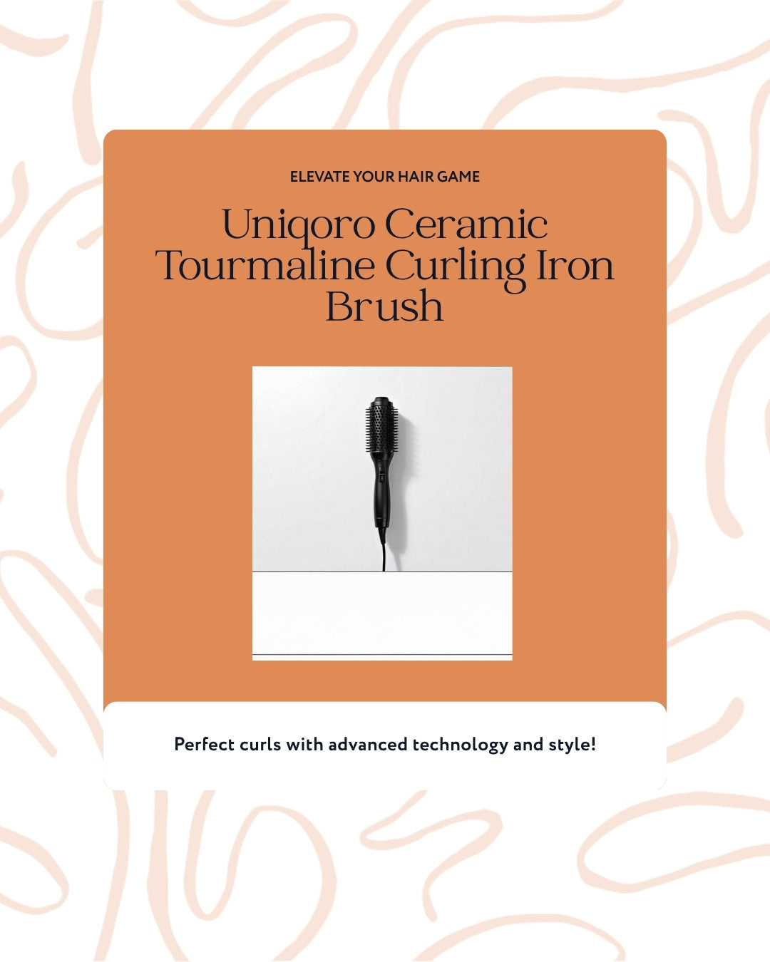 Uniqoro Ceramic Tourmaline Curling Iron Brush Design 4