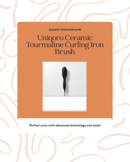 Uniqoro Ceramic Tourmaline Curling Iron Brush Design 4