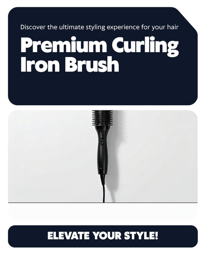 Uniqoro Ceramic Tourmaline Curling Iron Brush – 1.5 Inch Dual Voltage
