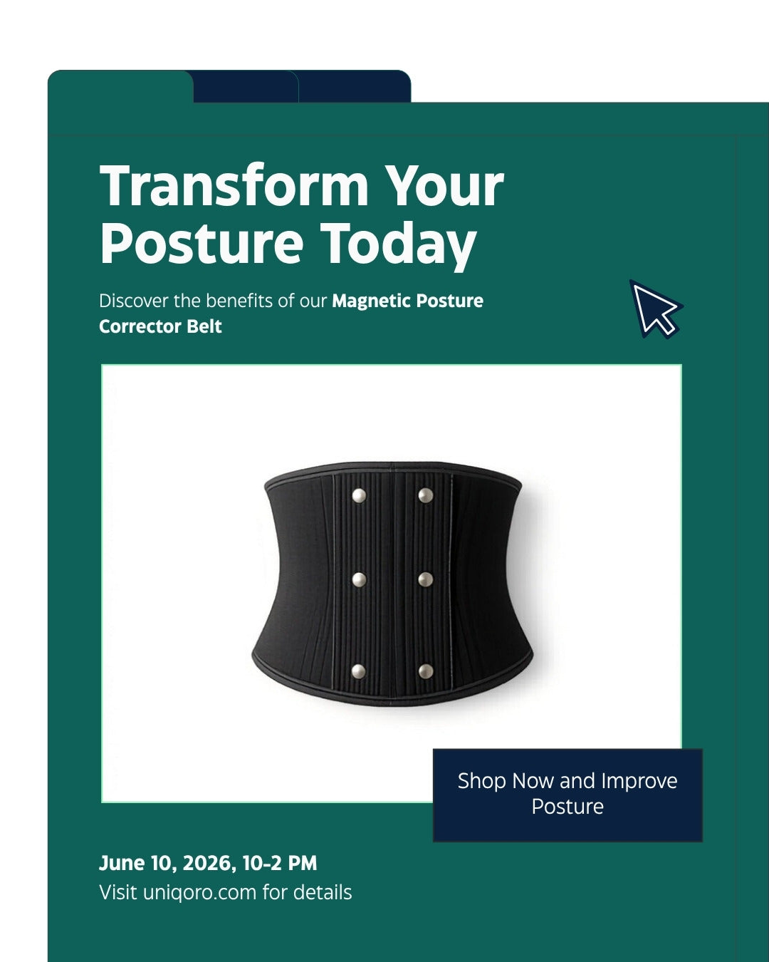 Uniqoro Magnetic Posture Corrector Belt Design 2