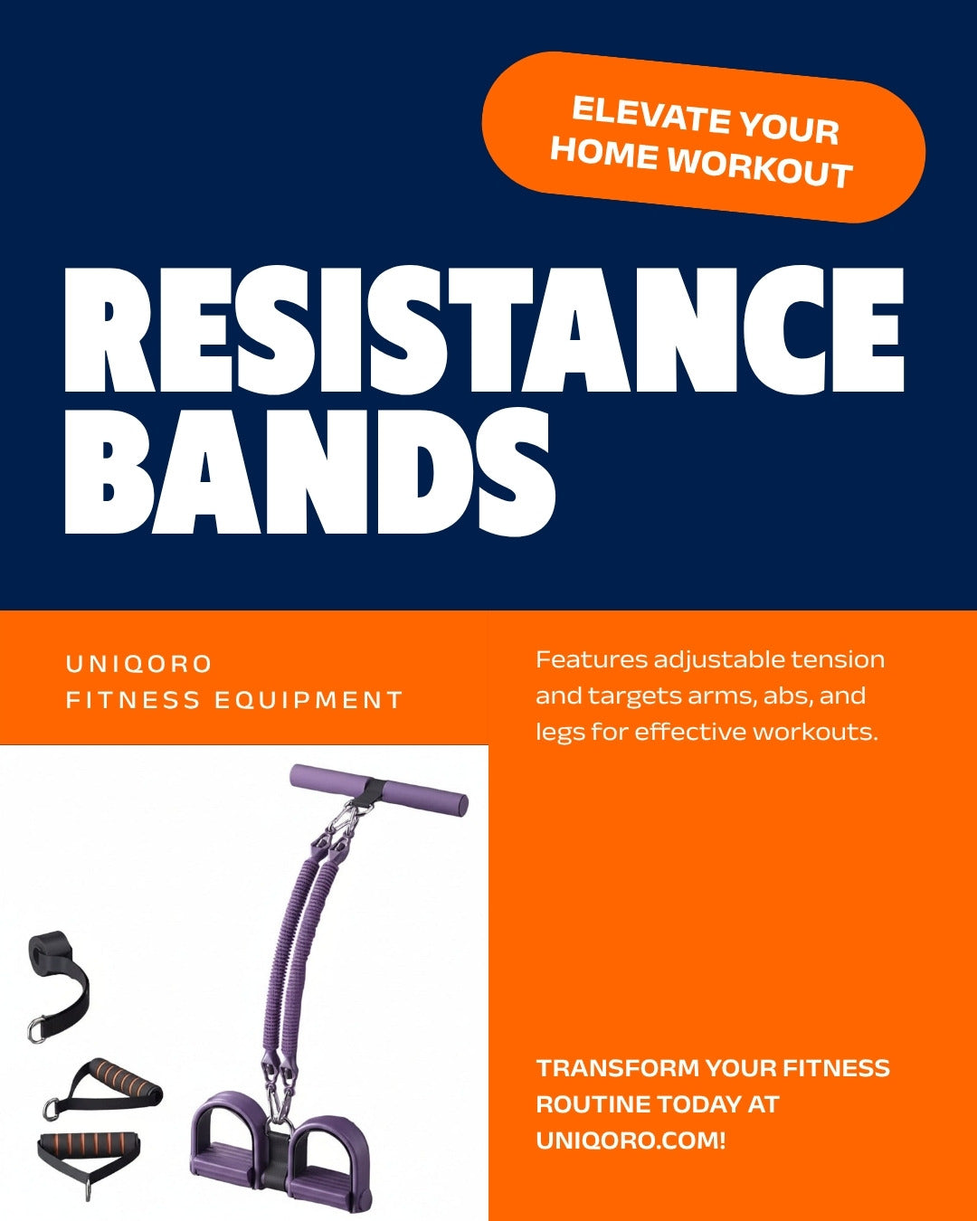 Uniqoro Resistance Bands Foot Pedals Design 3