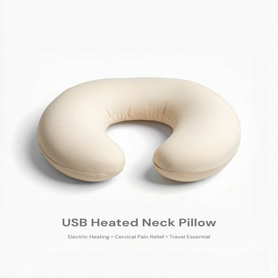 USB Heated Neck Pillow – Memory Foam Cervical Pain Relief