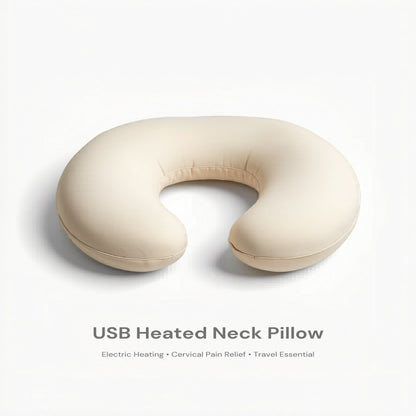 USB Heated Neck Pillow – Memory Foam Cervical Pain Relief