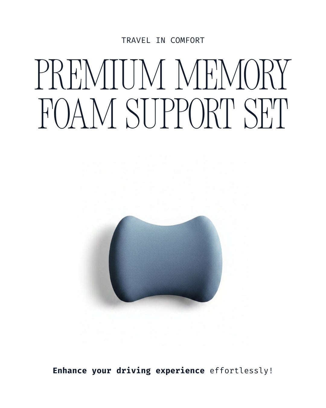 Uniqoro Memory Foam Car Headrest and Lumbar Support Set