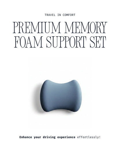 Uniqoro Memory Foam Car Headrest and Lumbar Support Set