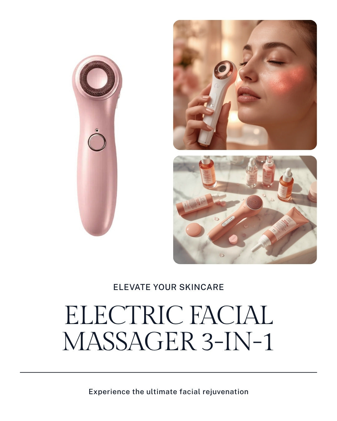 Uniqoro Electric Facial Massager 3-in-1 Thermal Vibration Face Lift