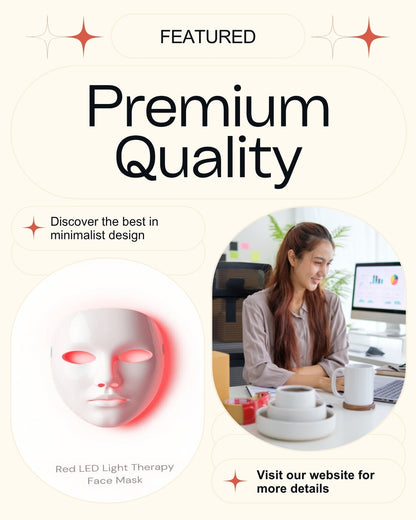 LED Red Light Therapy Face Mask - AI Professional Product Photography