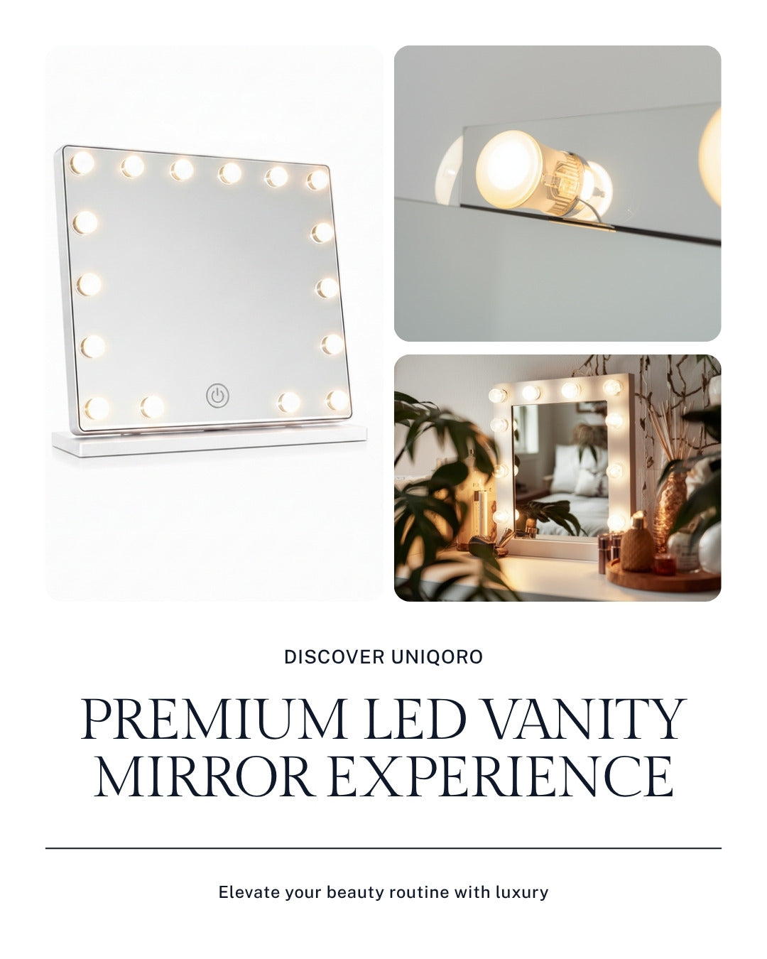 Uniqoro LED Vanity Mirror 15 Bulbs Design 4