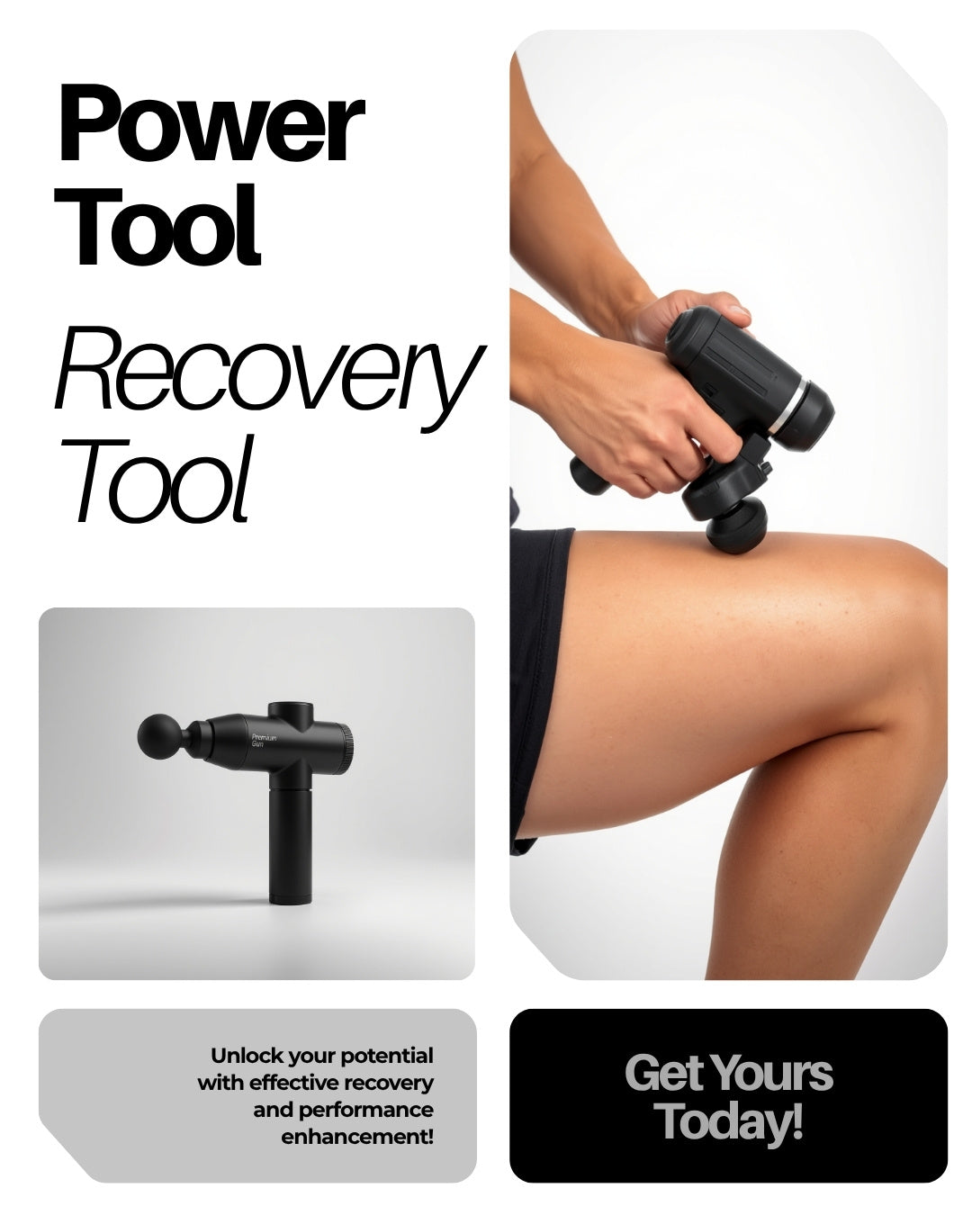 Percussion Massage Gun – 9 Speed 24V 12mm Deep Muscle Recovery