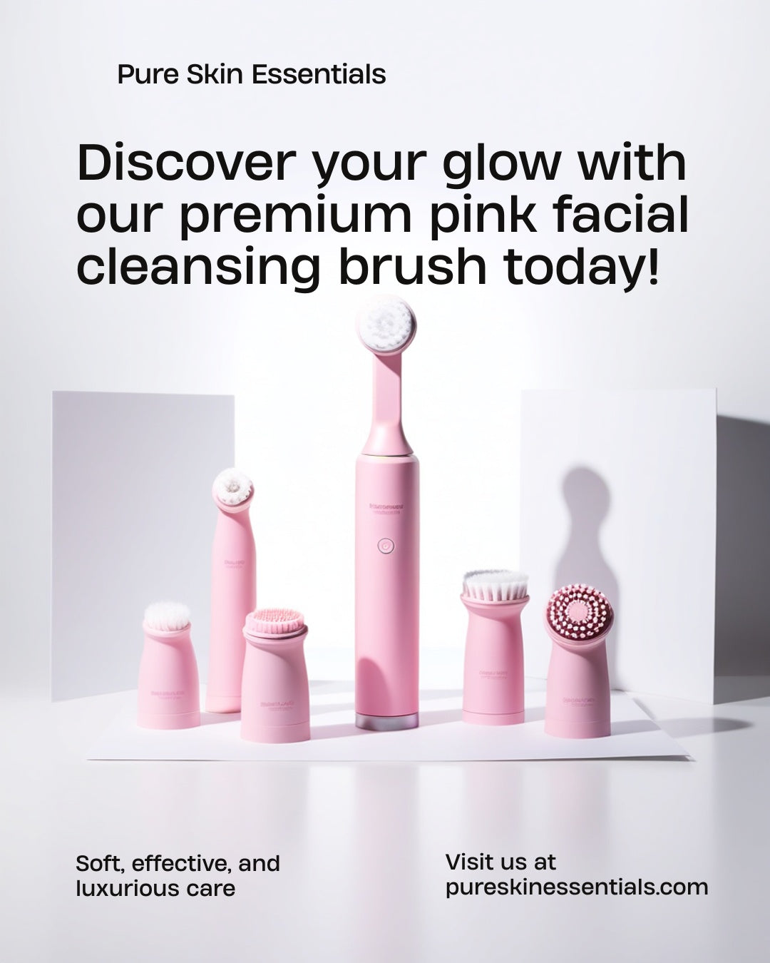 Waterproof Facial Cleansing Brush – 5 Heads Spin Pore Scrubber