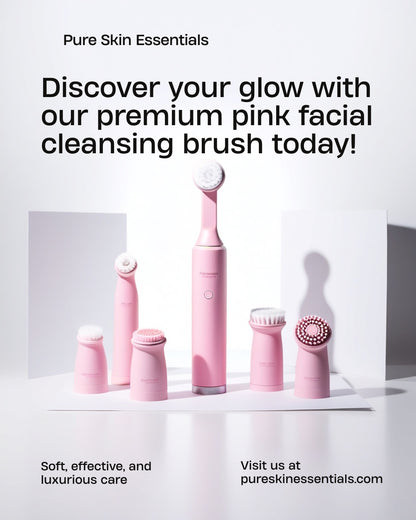 Waterproof Facial Cleansing Brush – 5 Heads Spin Pore Scrubber