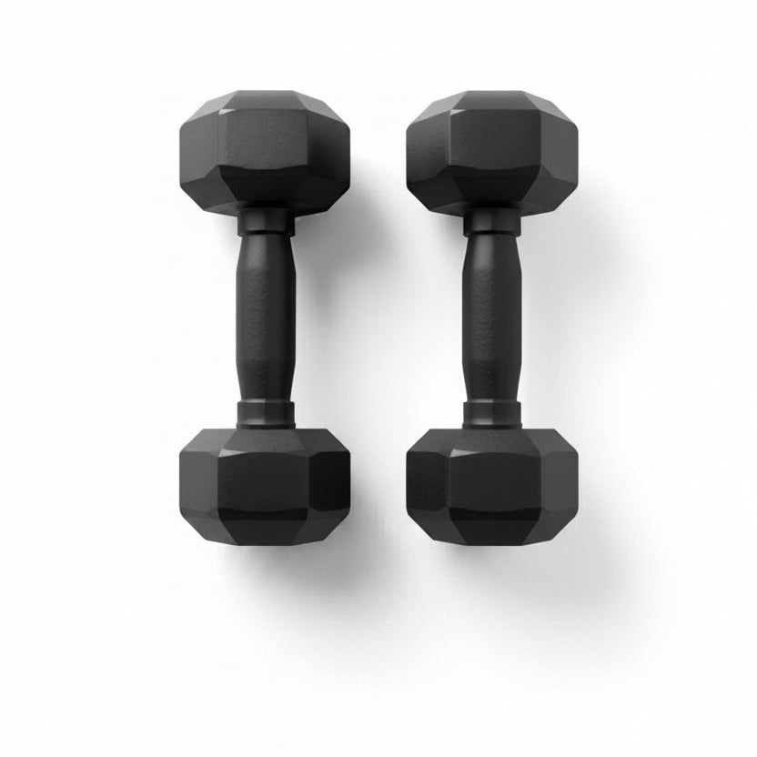 Hex Rubber Dumbbell Set – Non-Slip Home Gym Weight Set
