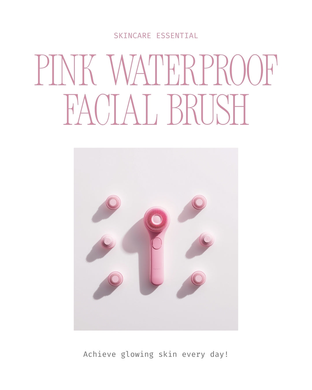 Waterproof Facial Cleansing Brush – 5 Heads Spin Pore Scrubber