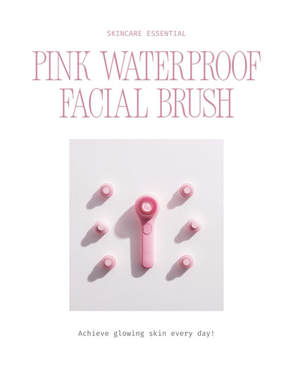 Waterproof Facial Cleansing Brush – 5 Heads Spin Pore Scrubber
