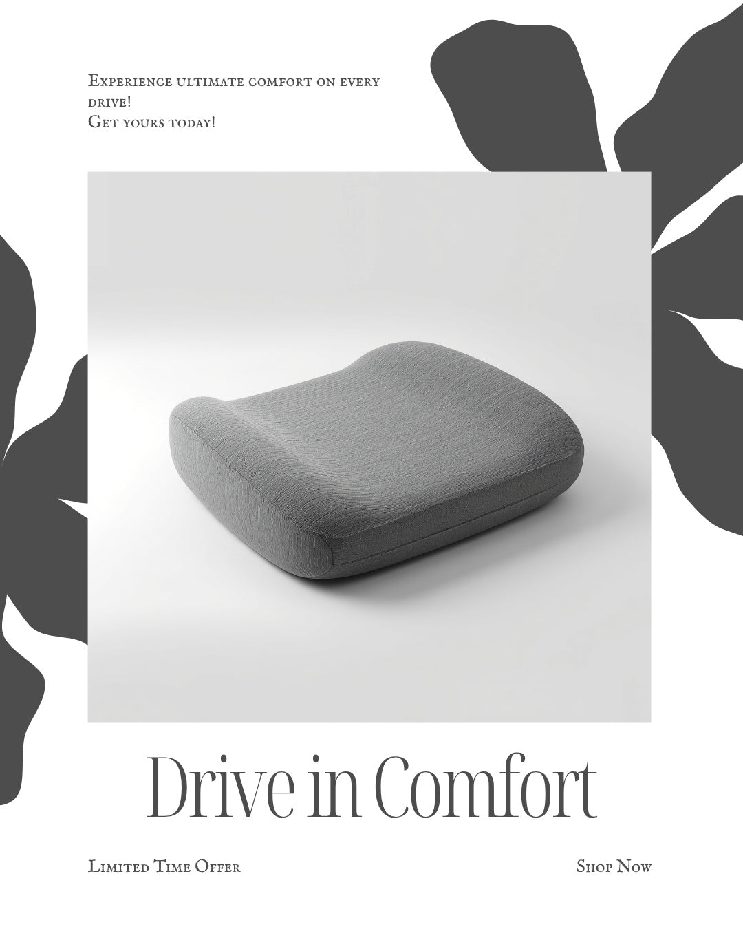 Memory Foam Car Seat Cushion – Slow Rebound Tailbone Relief