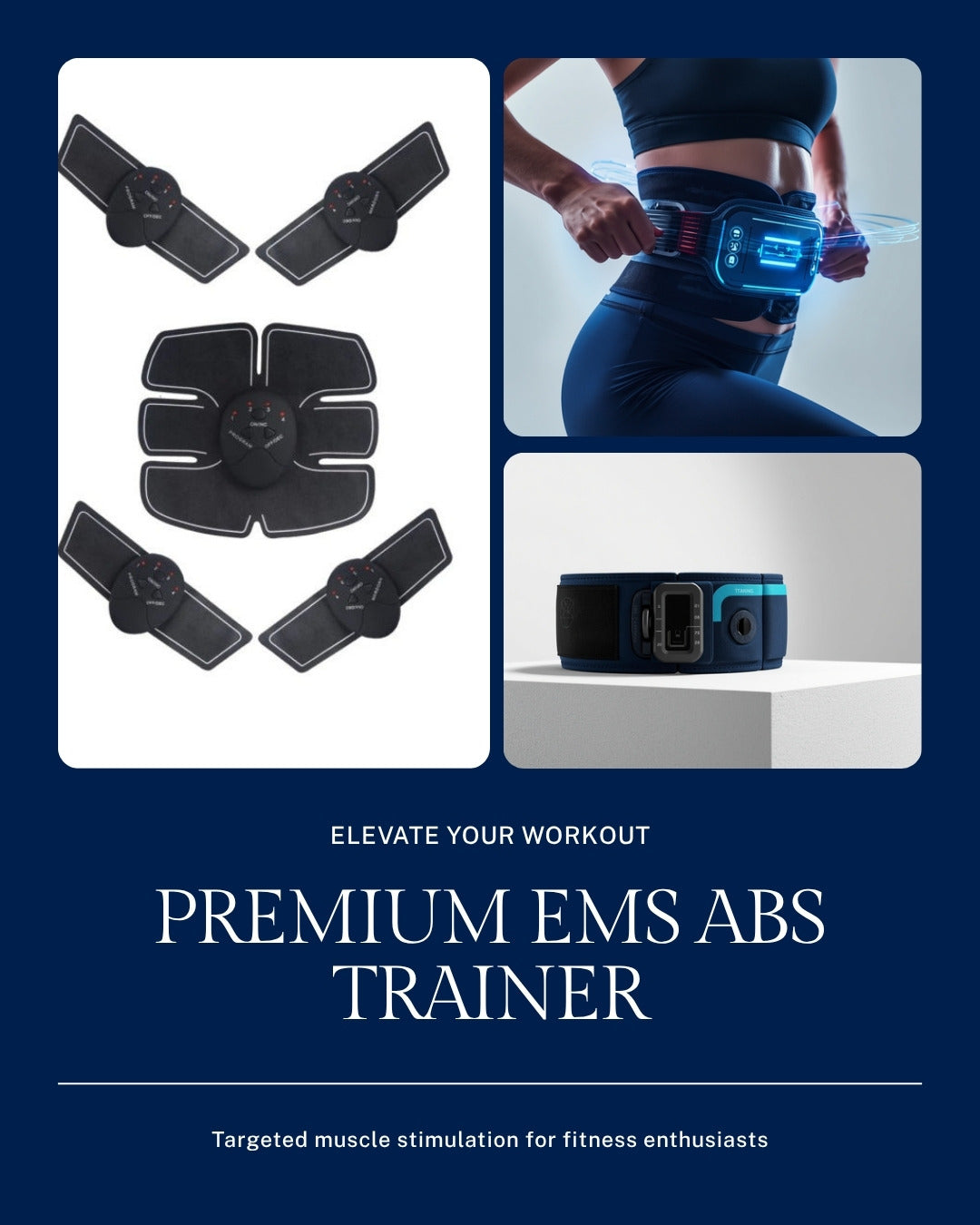 Uniqoro EMS Abs Trainer Electric Muscle Stimulator Abdominal Belt