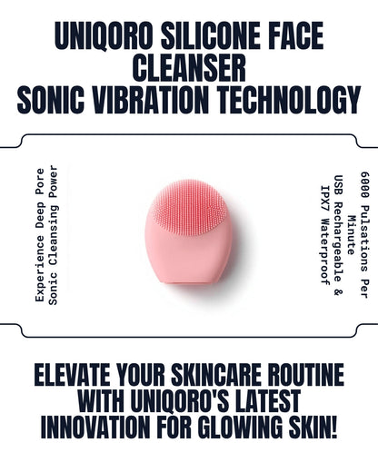 Uniqoro Silicone Electric Face Cleanser Sonic Vibration Deep Pore