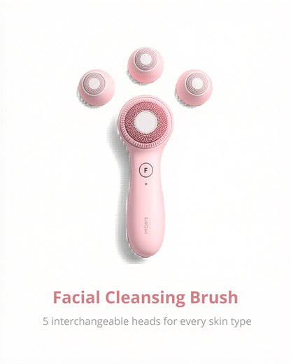 Electric Facial Cleansing Brush – 5 Heads 360° Deep Pore