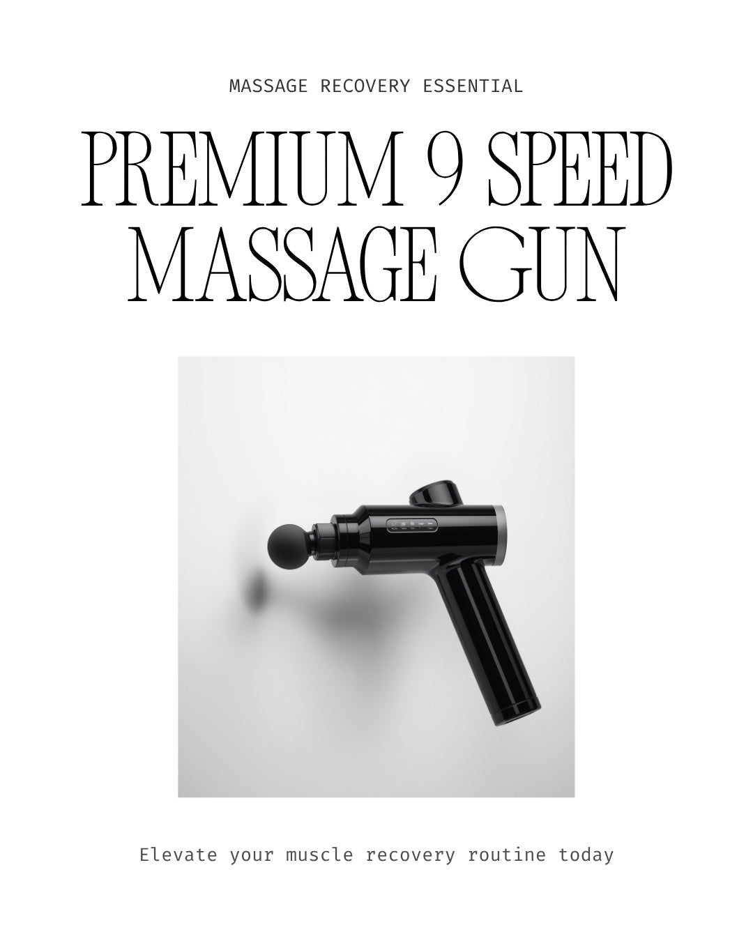 Percussion Massage Gun – 9 Speed 24V 12mm Deep Muscle Recovery