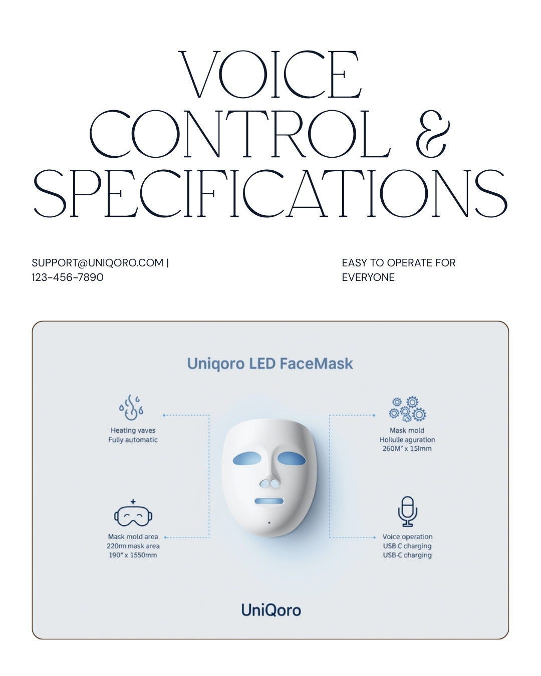 Uniqoro LED Face Mask - Heating Functionality Enhanced Skincare